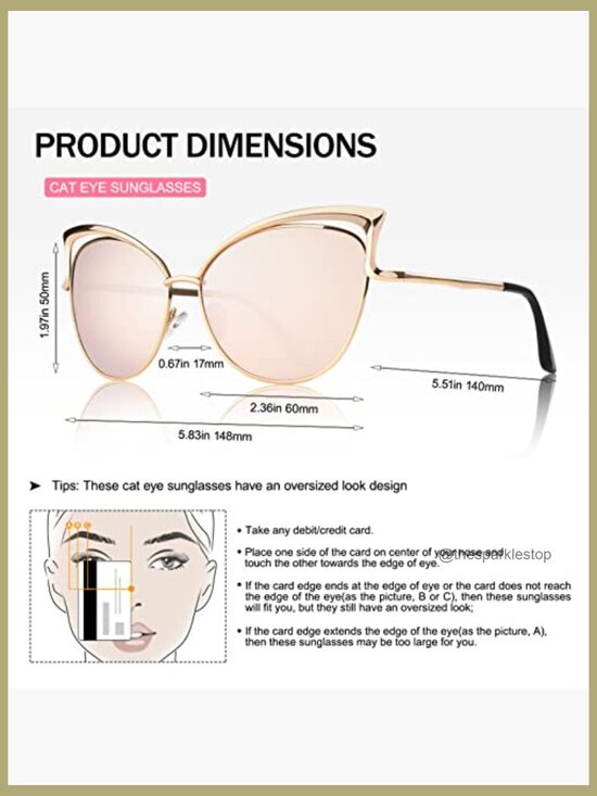 Metal Frame Polarized Cat Eye Sunglasses UV400 Protection